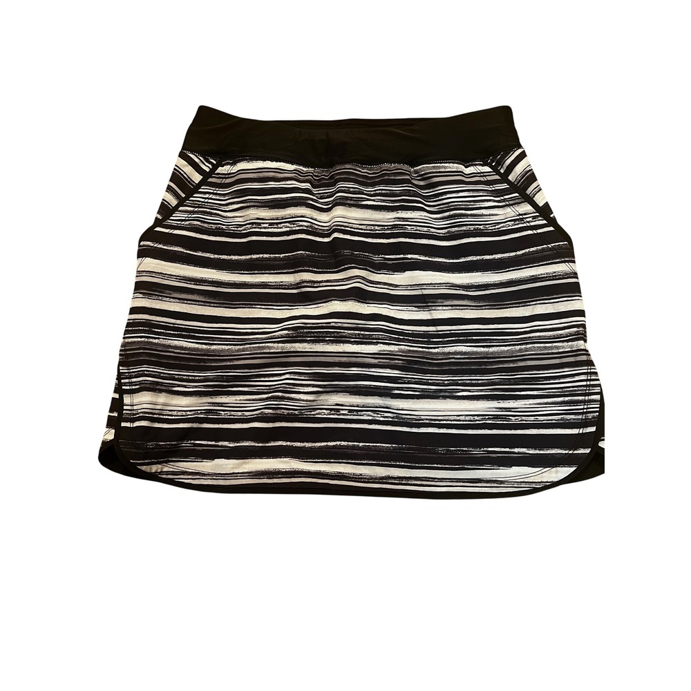 Lands End Skort Women's Size 8 Activewear Athletic‎ Striped Black White